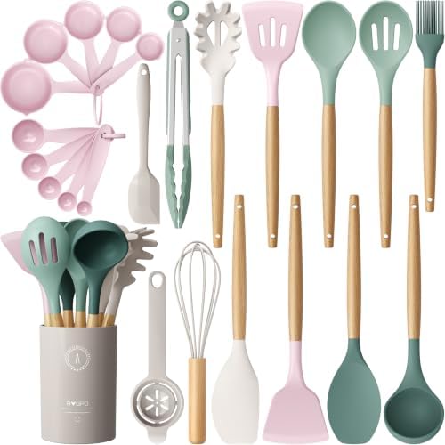 Silicone Kitchen Utensils Set, Heat-Resistant Cooking Utensils, BPA-Free