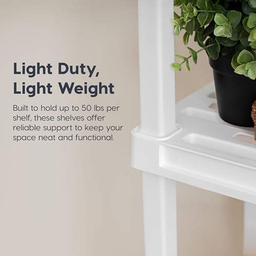 IRIS USA Plastic Storage Shelves |Made in USA| 33"H x 24"W x 12"D - White