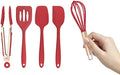 COOK WITH COLOR Silicone Cooking Utensils, Kitchen Utensil Set, Easy to Clean Silicone Kitchen Utensils, Cooking Utensils for Nonstick Cookware, Kitchen Gadgets Set, Mini, Red
