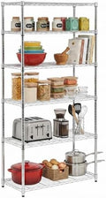 Honey-Can-Do 5-Tier Heavy Duty Adjustable Shelving Unit, 350-lb Per Shelf Metal Storage Rack, Chrome Wire Shelf for Garage Kitchen Basement Pantry, 36 x 16 x 72 in