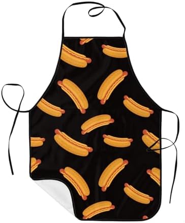 Sigouyinei Waterproof Kitchen Apron For Women Men Soft Bib Work With Pocket