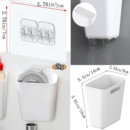 4 Piece Kitchen Cabinet Door Storage Box,Self Adhesive Wall Mounted Storage Box,Wardrobe/Bathroom/Refrigerator Small Items Organizer
