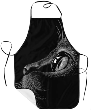 Sigouyinei Waterproof Kitchen Apron For Women Men Soft Bib Work With Pocket