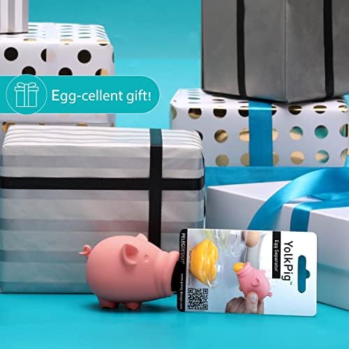 Peleg Design Egg Separator for Raw Eggs – Silicone Egg Yolk and White Separator, Funny Pig Design – Cute Kitchen Tool Gadget for Cooking/Baking