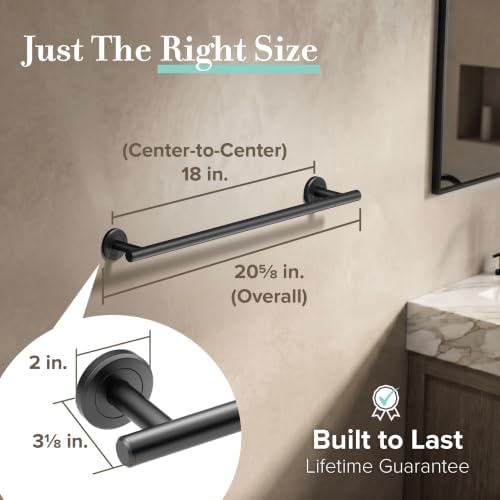 Gatco 4241MX Latitude II, 18" Towel Bar, Matte Black