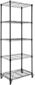 Whitmor 5 Tier Storage Shelves, Heavy Duty Metal Shelving, 400 lbs Capacity per Shelf, 2000 lbs Total, Easy Assembly for Kitchen, Garage, Plant, 18" L x 12" W x 50" H, Black
