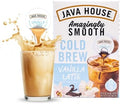JAVA HOUSE French Vanilla Latte Cold Brew Coffee Pods, (12 Count) Peel and Pour Pods Hot or Iced