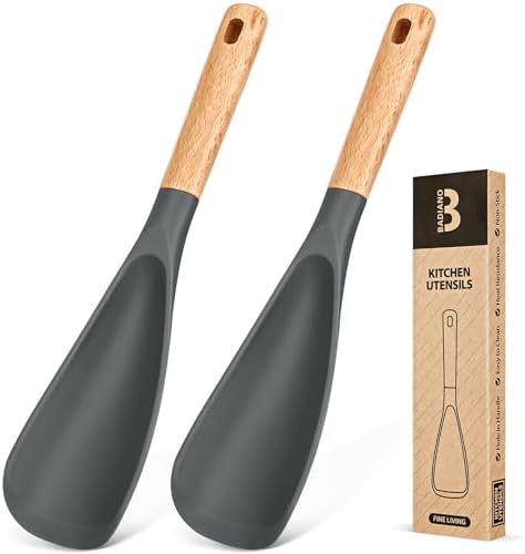 Badiano Silicone Cooking Spoon for Nonstick Cookwares, Multi-function,11.4"