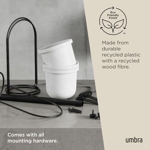 Umbra Triflora Hanging Planter, Window Herb Garden, Set of 5, White/Black