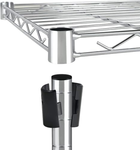 Simple Deluxe Heavy Duty 5-Shelf Storage Shelves, 1750Lb Loading Capacity, 35.43" W x 17.72" D x 70.87" H Adjustable Shelving Unit with Wheels, Chrome