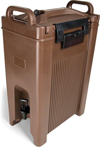 Carlisle FoodService Products 5-Gallon Insulated Beverage Dispenser, Cateraide, Food-Grade with Handles, Rugged PE Shell with PU Insulation for Coffee, Tea and Hot or Cold Drinks, Brown - Made in USA