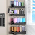 HuggieGems Magnetic Water Bottle Holder for Fridge Black, 4 Pack
