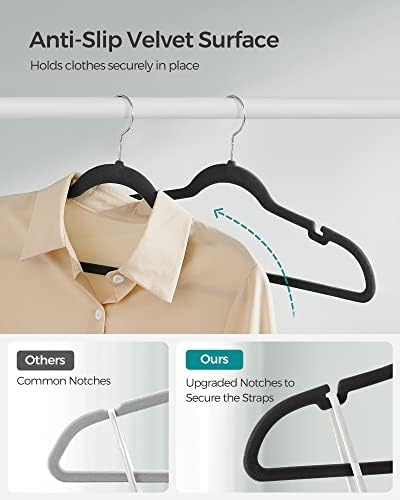 SONGMICS Velvet Hangers 20 Pack, Non-Slip Clothes Hangers, Space-Saving