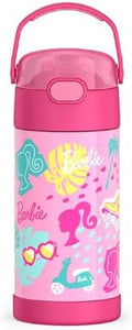 THERMOS FUNTAINER Water Bottle with Straw, Barbie, 12 Ounces (Pack of 6)