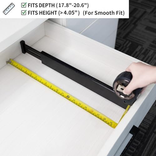 Utoplike Bamboo Kitchen Drawer Divider, Black Utensil Drawers Organizer
