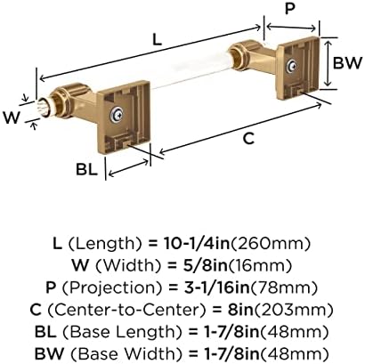 Amerock Glacio 8" Clear/Champagne Bronze Towel Bar