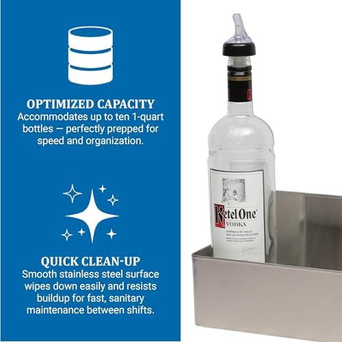 San Jamar Speed Rails with 8 Quart Capacity for Kitchen, Bar, And Restaurants, Stainless Steel, 32.25 Inches, Silver