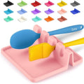 Zulay Kitchen Silicone Utensil Rest with Drip Pad for Multiple Utensils - BPA-Free, Heat-Resistant Spoon Rest & Spoon Holder for Stove Top - Kitchen Utensil Holder for Ladles & Tongs - Pink