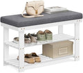 SONGMICS Bamboo Shoe Bench, 3-Tier Shoe Rack, 11.9 x 28.3 x 19.2 Inches