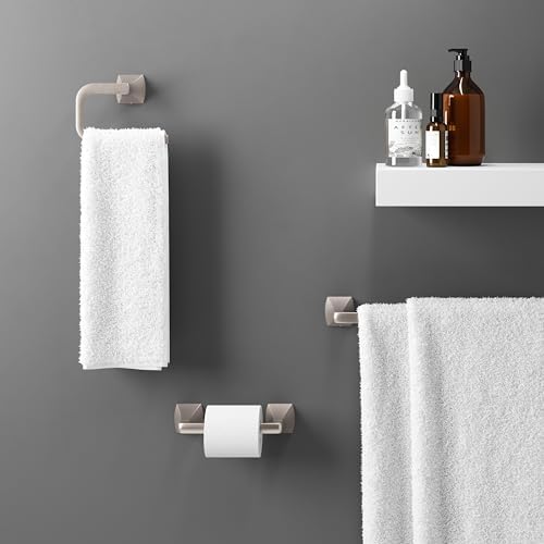 Pfister Bruxie Bath Towel Bar for Bathroom, 18-Inch, Wall-Mounted, Screw-in, Spot Defense Brushed Nickel Finish, BTBBIE1GS