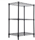 Whitmor 3 Tier Storage Shelves, Heavy Duty Metal Shelving, 400 lbs Capacity per Shelf, 1200 lbs Total, Easy Assembly for Kitchen, Garage, Plant, 18" L x 12" W x 26.4" H, Black