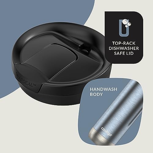 Contigo Superior 2.0 Stainless Steel Travel Mug 20oz with Handle | Leak-Proof Lid | Double-Wall Insulation | Dark Ice | Pack of 4