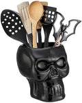 Yungyan Ceramic Skull Utensil Holder for Kitchen Gothic Accessories