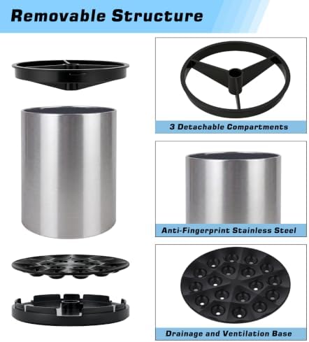 360°Rotating Kitchen Utensil Holder, 8"+5.5" Utensil Crocks for Countertop