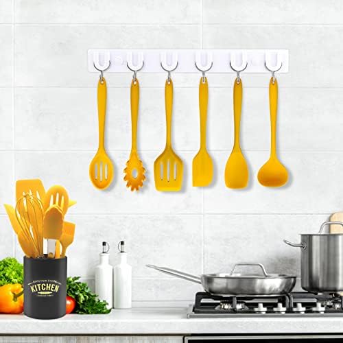 11 PCS Cooking Kitchen Utensils Set, Yellow Silicone Utensils Set