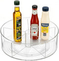 Divided Lazy Susan Turntable Organizer, 11.5" Clear Round Lazy Susan