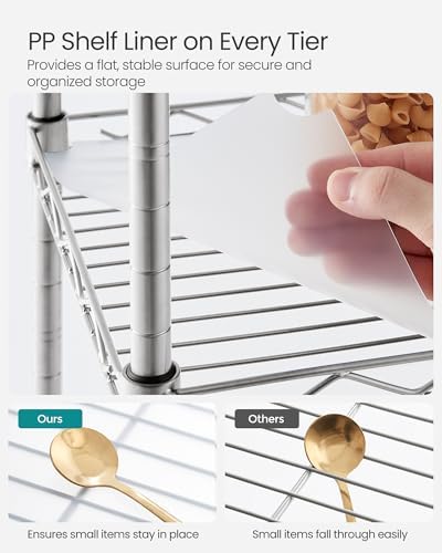SONGMICS 3-Tier Bathroom Shelf, Storage Rack for Small Space
