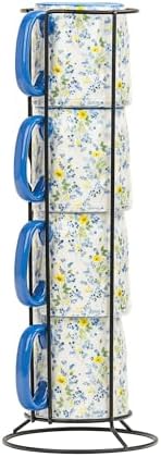 10 Strawberry Street Bella Flora Espresso Demitasse Stack, Set of 4 (Meadowlight)