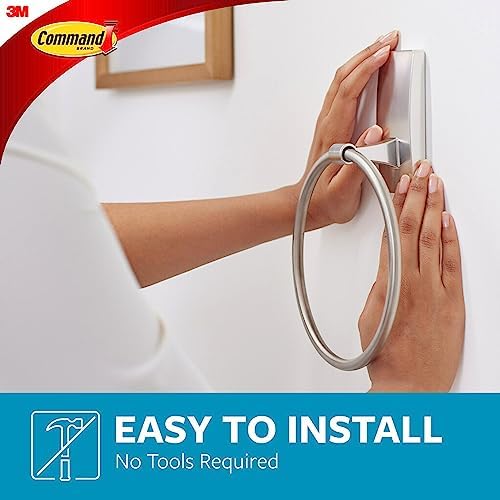 Command Towel Ring, Satin Nickel, 1 Holder, 2 Strips