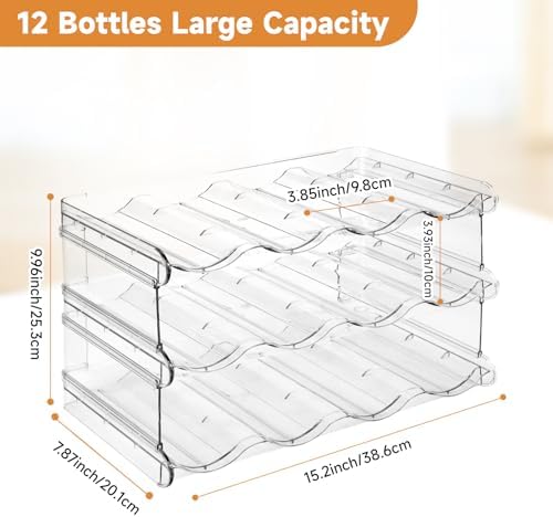 Stackable Water Bottle Organizer Large Compartment Water Bottle Holder