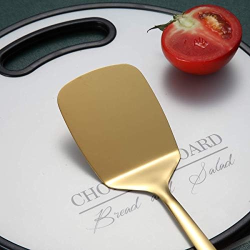 Berglander Gold Spatulas, Solid Turner Titanium Gold Plating, Barbecue Metal Spatulas Turner For Cooking, Kitchen, Dishwasher Safe, Easy to Clean