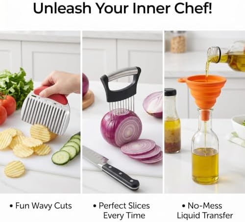 13-Piece Kitchen Gadget Set (Includes Storage Basket) — Features Kitchen Shears, Garlic Press, Knife Sharpener, Julienne Peeler, Standard Peeler, Anti-Scald Tongs (13 PCS)