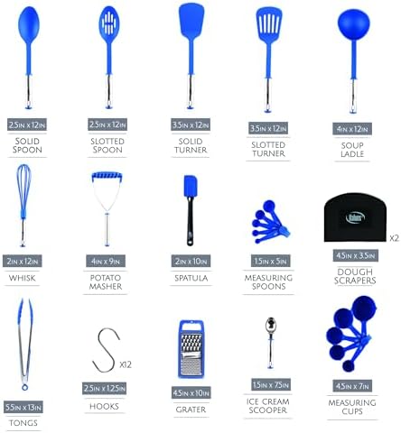 Kitchen Utensils Set 35 PCS Cooking Utensils Set, Nonstick and Heat Resistant Nylon Stainless Steel Silicone Spatula Set - Kitchen Gadgets Home Essentials Kitchen Accessories, Apartment Must Haves