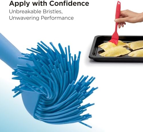 Kitchen Mama WaltzGrip Platinum Silicone Basting Pastry Brush, Blue