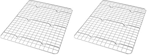 USA Pan Quarter Sheet Oven Safe Nonstick Baking and Cooling Rack (Pack of 2)