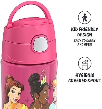 THERMOS FUNTAINER 16oz Plastic Bottle with Spout Lid, Princess