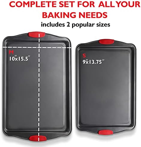 Eatex Baking Sheet Set, 2 Piece Baking Pans Set, Cookie Sheets for Baking