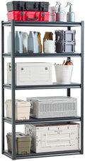 VEVOR Storage Shelves, 5-Tier Adjustable, 3000 lbs Capacity, Heavy Duty Garage Storage Shelving Unit, Metal Utility Rack Shelf, for Garage Warehouse Basement Kitchen, 40.55" W x 18.31" D x 71.38" H