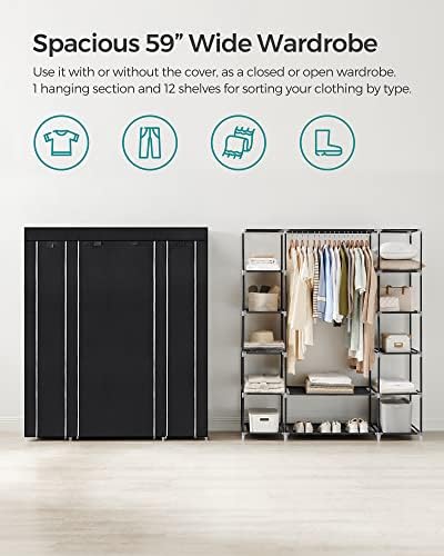SONGMICS Closet Wardrobe, Portable Closet, Clothes Storage Organizer