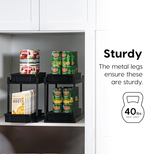 IRIS USA Under Sink Organizer, 4 Pack, Pull Out Storage Drawers