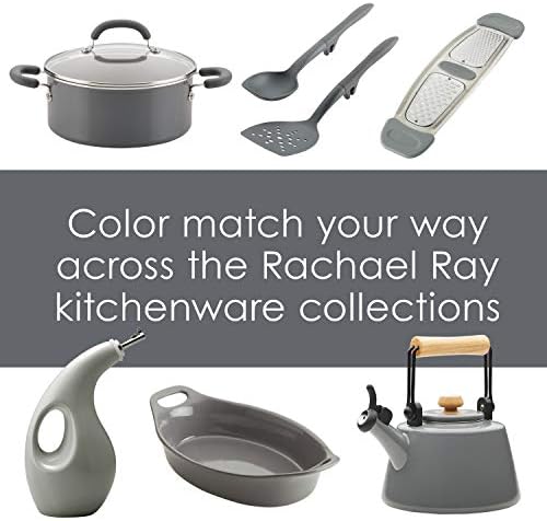 Rachael Ray Tools and Gadgets Spoon, Slotted and Solid Turners Set/ Cooking Utensils - 3 Piece, Gray