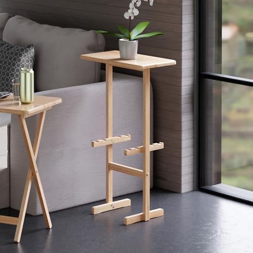 Winsome Riley Snack Table Rack in Natural Finish