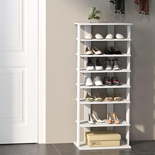 COSTWAY 7 Tiers Shoe Rack, Patented Shoe Organizer (White)