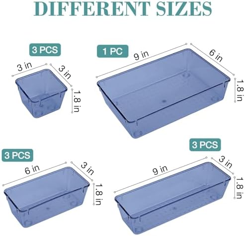 10 PCS Drawer Organizer Set, 5 Size Bathroom and kitchen organizer Trays