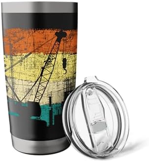 Crane Operator - Retro Tower Crane Heavy Equipment Driver Stainless Steel Insulated Tumbler