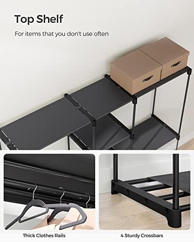 SONGMICS Portable Closet, Storage Organizer, 71.7 x 16.9 x 71.7 Inches